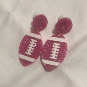 1 pair Sporty Gilitter Football Style Earrings